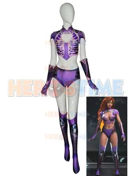 Neteisybė 2 Starfire Cosplay Kostiumų Spandex 3D Spausdinimo Seksualus Moterų Moteris, Superhero Žaidimas Zentai Kostiumas Helovinas Šalis Bodysuit