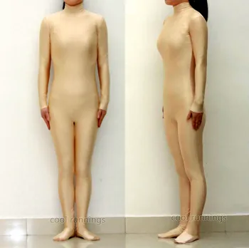 Fancy Dress Šalis Vaikas Suaugusio Kūne/Nude Spandex Stora Zentai Kostiumas Dancewear Unitard Bodysui Ne Hood & Rankas