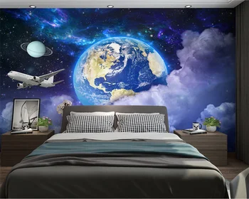 beibehang Individualų Astronautas Miegamasis Planetos Šiuolaikinės tėtis peint Mados Kambarį Dekoratyvinis Dažymas Foną