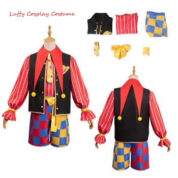 Luffy Cosplay Kostiumų Anime One Piece Vaidmenį Vaidina Apranga Vyrams Berniukas Topai Marškinėliai, Liemenės, Šortai Nustatyti Suaugusiųjų Halloween Carnival Šalies Kostiumai