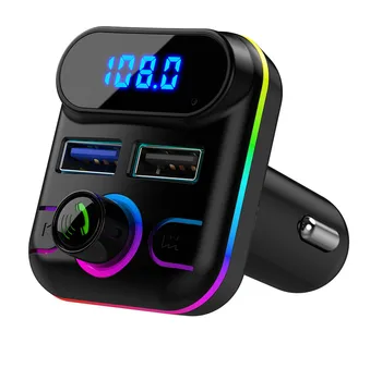 Dvigubas USB Automobilinis Įkroviklis 4.2 Greitą Automobilį Telefono Įkroviklis, Bluetooth 5.0 MP3 Siųstuvas Žaidėjas, U Disko FM Radijo Modulio laikiklis Hands-free