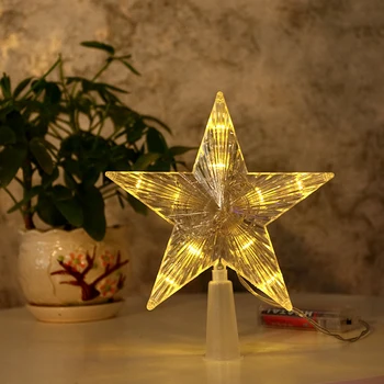 Kalėdų Eglutė Topper Star, Kalėdų Medžio Topper Žvaigždė su Šviesos Naktį Šviesos Treetop Baterija Kalėdų Eglutė-top Star