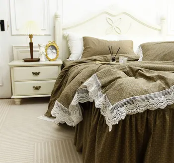 Elegantiškas fairyfair geometrinis patalynės komplektas,twin visą karalienė, karalius senovinių nėrinių medvilnės namų tekstilės lovatiesė pagalvės užvalkalą antklodė padengti
