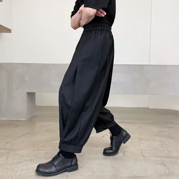 2021 m. pavasario vasaros korėjos stiliaus asmenybės raukšlės dizaino haremo kelnės vyrams, atsitiktinis palaidų laukinių kelnės vyrams trousera,dydis M-XL