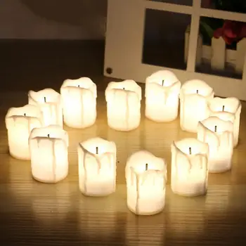 5vnt LED Flameless Elektroninė Žvakė Lentelė Šviesos Šalis Dekoro Turėtojas Žvakė Raudona