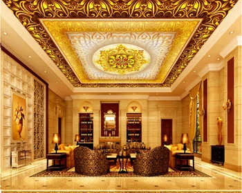 beibehang hudas grožio Užsakymą didelis šilko tapetai Europos klasikinės Amerikos aukso modelis lubų freskos papel de parede 3d