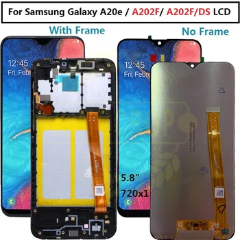 Samsung Galaxy A20e A202 A202F A202DS Ekranas Jutiklinis Ekranas skaitmeninis keitiklis Asamblėjos A202 A202F/DS 
