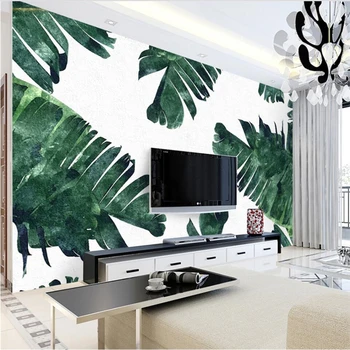 beibehang Europos bananų lapų augalų TV sienos fone užsakymą didelė freska šilko šilko audinio aplinkos tapetai