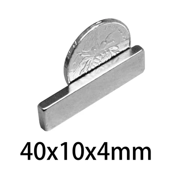 5-100vnt 40x10x4mm Mini aikštėje Magnetai, Neodimio magnetinė 40*10*4mm Stiprus Stačiakampis retųjų žemių Magnetas Nuolatinis NdFeB