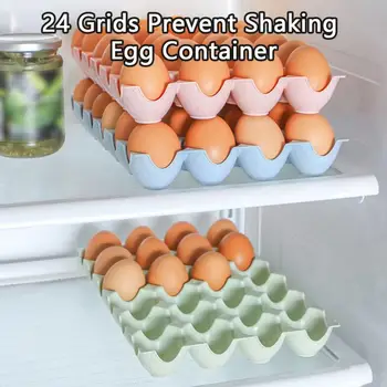 Kiaušinių Laikymo Dėžutė Compartmental Dizainas Didina Anti-poveikį, Anti-sugriauti 24 Tinklų Virtuvės Šaldytuvas Kiaušinių Organizatorius Lauke Namų Pasiūla