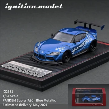 IG 1:64 PANDEM Supra (A90) Mėlyna Metallic Diecast Modelio Automobilių