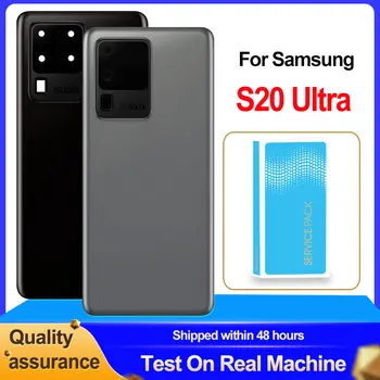 Samsung Galaxy S20 Ultra Atgal Būsto Baterijos Durų Stiklą Būsto Pakeitimas Fotoaparato Lęšis S20 Ultra 5G Galinis Dangtis