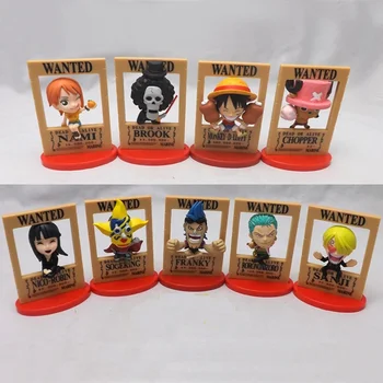 9pcs/set Japonų Anime One Piece Monkey D. Luffy Zoro Lėlės Veiksmų Skaičius, Nami Sanji Apdailos Karikatūros Piratų Žaislų Kolekcija
