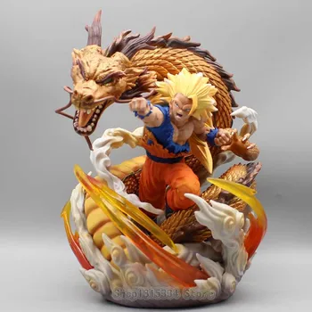 30cm Anime Gokas Dragon Ball Pav GK Super Saiyan TF Dragon Fist Son Goku SSJ3 Veiksmų Skaičiai PVC Statula Surinkimo Žaislai Modelis