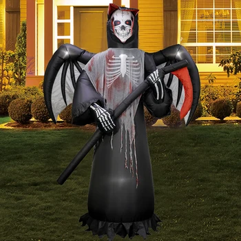 8FT Pripučiami Baisu Warlock su Build-in Led Susprogdinti Grim Reaper Papuošalai Creepy Halloween Party Patalpų, Lauko Žaislai