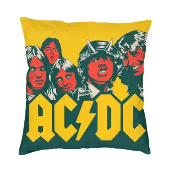 AC DC Rock Roll Gerbėjai Pagalvėlė Padengti 45x45 Namų Dekoro 3D Spausdinimo Australijos Grupė Mesti Pagalvės užvalkalą už Sofos Dvi Pusės