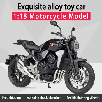 Welly 1:18 2018 HONDA CB1000R Lydinio Gatvės Motociklų Sporto Modelį, Veikiantį Shork-Absorberis Žaislas Vaikams, Dovanos Žaislų Kolekcija