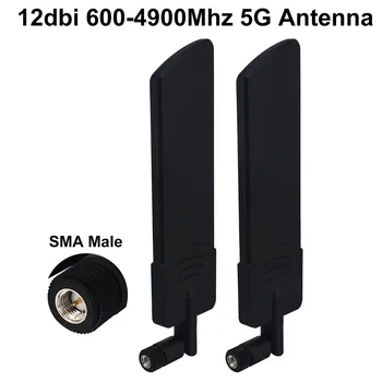 2vnt 600-4900Mhz 5G Antena 12dbi Omni 5G LTE SMA Male 3G 4G GSM Visą Dažnių Krypties Stiprintuvas Antenos Stiprintuvas