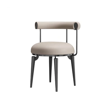 Italijos Šviesos Prabanga ir Paprastumas Odos Valgomojo Kėdės, Metalinės Fotelis, Namų Kėdė, Modernus Minimalistinio Arbatos Stalas ir Kėdė