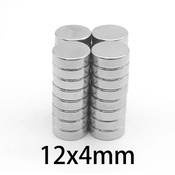 10-100 vnt Neodimio N35 Dia12mm X 4mm Stiprūs Magnetai Maža Disko NdFeB Retųjų Žemių Amatų Modeliai Šaldytuvas Klijuoti magnetas 12x4mm