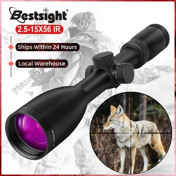 Bestsight Taktinis Optinis Riflescope 2.5-15x56 FFP Medžioklės Akyse Šautuvas taikymo Sritis atsparus smūgiams Galingas ginklas Airsoft Ginklą Medžioklei