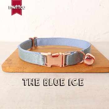 MUTTCO mažmeninė prekyba platina aukštos kokybės metalo sagtis apykaklės kačių BLUE ICE dizaino kačių antkaklis 2 dydžių UCC114M