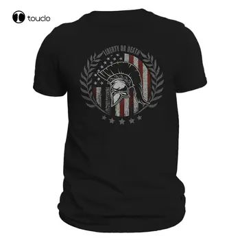 Laisvė Arba Mirtis Amerikos Spartan Kariai VYRIŠKI T-Shirt