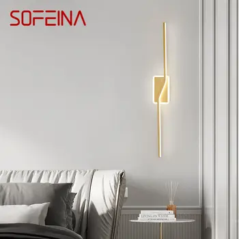 SOFEINA Šiuolaikinio Aukso Žalvario Sienos Lempa LED 3 Spalvų Kūrybinis Dizainas Šalia Šviesos Lova Kambarį Dekoro