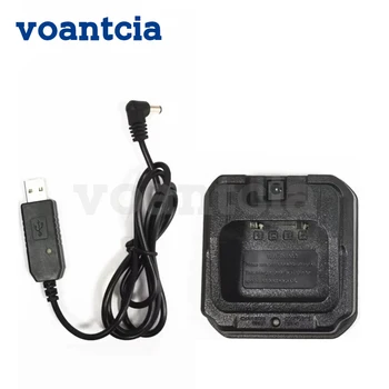 USB Įkroviklis Bazės Adapteris Baofeng BF-9700 UV-9R Plus BF-A58 UV-XR A-58 GT-3WP UV-5S Walkie Talkie Du Būdu Radijo