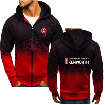 Pardavimas Naujas Kenworth Logotipo Spausdinimo Užsakymą Vyrų Užtrauktukas Hoodie Striukė Medvilnės Quick Dry Gobtuvu Atsitiktinis Gatvės Vyras Sportinę Aprangą