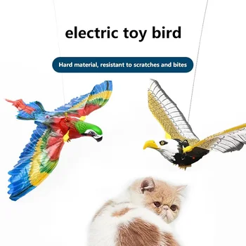 Modeliavimo Paukščių Interaktyvus Kačių Žaislus, Elektros Kabinti Erelis Skraidančiu Paukščiu Katė Teasering Kačių Žaisti Stick Nulio Virvę Kačiukas Šuns Žaislas