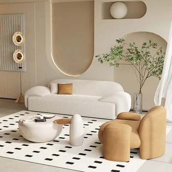 Baltas Prabangus Gyvenamasis Kambarys Su Sofa-Šiuolaikinės Miegamasis Dizaineris Minimalistinio Audinio Lounge Sofa-Lova Divani Da Soggiorno Italijos Baldus