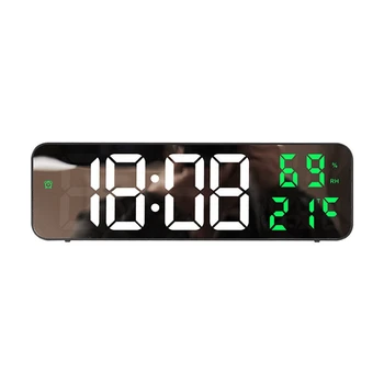 Skaitmeninis Sieninis Laikrodis Temperatūros Ir Drėgmės Ekranas Naktinis Režimas Lentelė Žadintuvas 12/24H Elektroninis LED Laikrodis