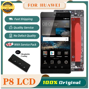 ORIGINALUS P8 LCD HUAWEI P8 Ekranas Touch Ekrano Pakeitimas su Rėmu 