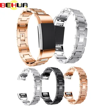 BEHUA Watchband su Cirkonio Mados Dizaino Riešo Juostos Fitbit Mokestis 2 Apyrankę Watchband Diržas tinka 135-245mm Dirželiai