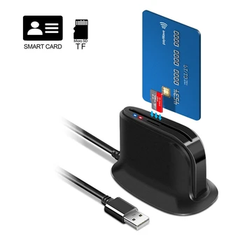 ISO 7816 USB 2.0 SIM Protingas Universalus ID Kortelės Lizdas Reader Banko Kortelę BANKOMATE IC/ID CAC TF Cardreaders Adapterio Atminties Kortelę