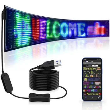 LED Matricos Pikselių Skydelis Automobilių Taksi Galinio Lango Slinkties Ryškios Reklamos LED Ženklai USB 5V 