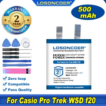 100% Originalus LOSONCOER LIS1584CSPC 500mAh Baterija CASIO WSD-F20 Smart Watch Baterija