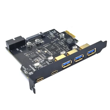 C tipo USB 3.2 Gen1 PCIE Card Hub USB 3.0 PCI Express Valdybos PCI-E PCI-E 3 USB Adapteris Daugiklis USB3 3.1 Valdytojas Riser Card