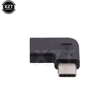 Karšto pardavimo 90 Laipsnių Kampu Duomenų Sinchronizavimo Extension Adapter USB 3.1 Tipas-C, Vyrų ir Moterų Jack Planšetinį kompiuterį, Mobilųjį Telefoną