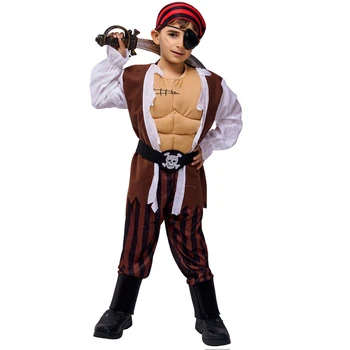 Raumenų Piratų Cosplay Kostiumai Vaikų Berniukų Šalies Piratų Helovinas Kostiumas Vaikams Piratų Kapitonas Jack Sparrow
