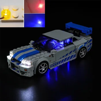 USB Žibintai, Nustatyti Lego Greitis Čempionai 2 Fast 2 Furious GT-R (R34) 76917 Lenktynių Automobilis-Neturi būti Lego Modelis