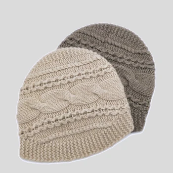 Rudenį, žiemą Rankomis megztos 100 % kašmyras skrybėlę moterų 2020 m. naujas Šiltas Patogiai susukti šiltą kepurę