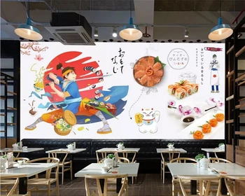 beibehang Užsakymą mados dekoratyvinis dažymas tapetų Japonų suši įrankiai fone de papel parede sienos dokumentų namų dekoro