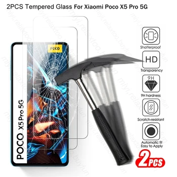 2VNT Apsauginis Stiklas Poco X 5 X5 Pro Poko Mažai X5pro 5G 22101320G 6.67