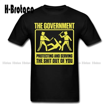 Vyriausybė Saugoti Ir Tarnauti Jums Juokinga Policijos Brutalumą Tee Marškinėliai Juodos Ir Baltos spalvos Marškinėliai Xs-5Xl Streetwear Unisex