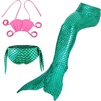 2023 Merginos Undinė Plaukimo Kostiumas Fantazijos Paplūdimio maudymosi kostiumėlį 3pcs Merginos Undinėlės Uodegos Vaikų Undinė Cosplay Kostiumas