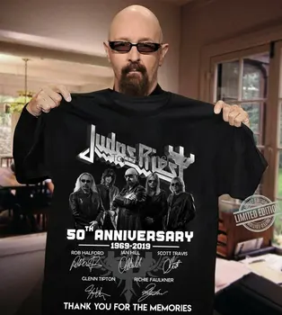 Judas Priest 50-mečio 1969-2020 Visų Valstybių Pasirašė Gif T-Shirt