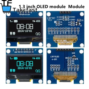 1pcs 1.3 colių OLED modulis, balta/mėlyna SPI/IIC I2C Bendrauti spalva 128X64 1.3 colių OLED LCD LED Ekrano Modulis 1.3