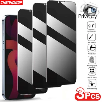 3PCS Pilnas draudimas Privatumo Ekrano Apsaugų, Stiklo iPhone 14 13 12 11 Pro Max 7 8 Plus X XR XS MAX SE Anti-spy Grūdintas Stiklas